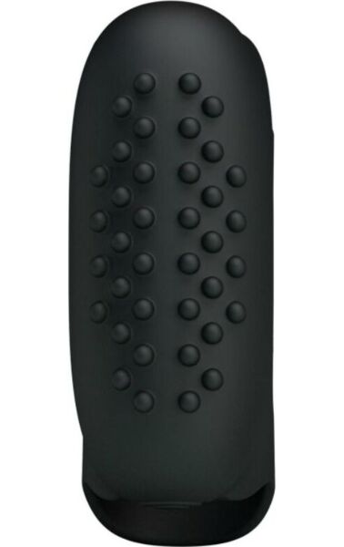 Vibrator pentru deget Pretty Love Flirtation Steward din silicon negru, cu suprafață texturată