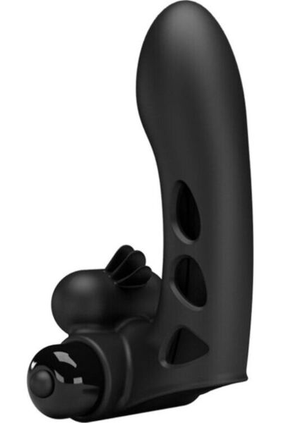 Vibrator pentru deget Pretty Love Orlando BI-014836, manșon negru din silicon