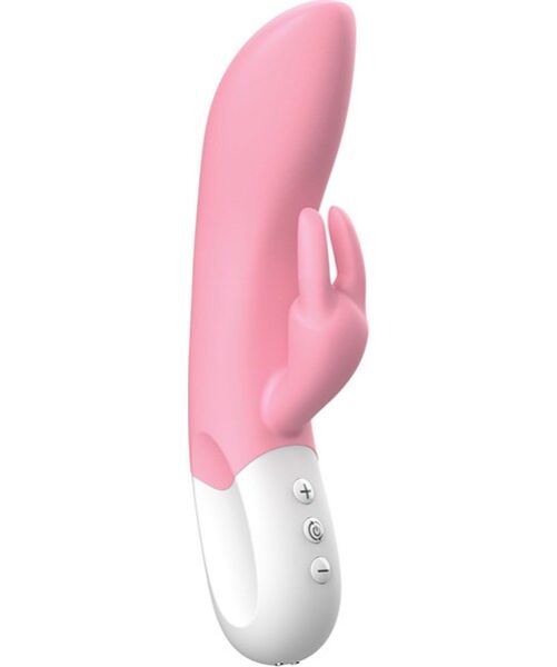 Vibrator rabbit Liebe Mighty Rabbit, cu corp curbat și stimulator în formă de iepuraș