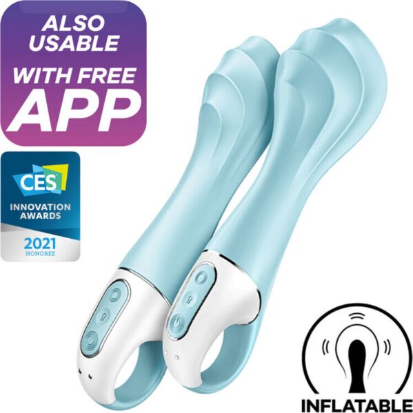 Vibrator gonflabil pentru punctul G Satisfyer Air Pump Vibrator 5+ cu inelul de prindere