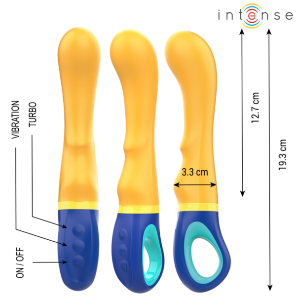 Vibrator Intense Shaggy galben, cu formă curbată pentru punctul G