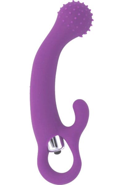 Vibrator rabbit Intense Naila de culoare lila, cu corpul curbat și vârful pentru clitoris