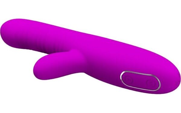 Vibrator rabbit Pretty Love BI-014822 din silicon, cu ax flexibil și stimulator de clitoris în formă de iepuraș