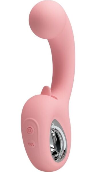Vibrator dublu Pretty Love Erynnyes BI-300104, cu corpul vibrator și mica limbă pentru clitoris