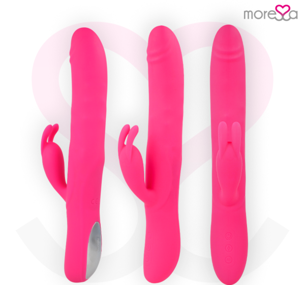 Vibrator rabbit Moressa Somer, cu axul rotativ și brațul pentru clitoris