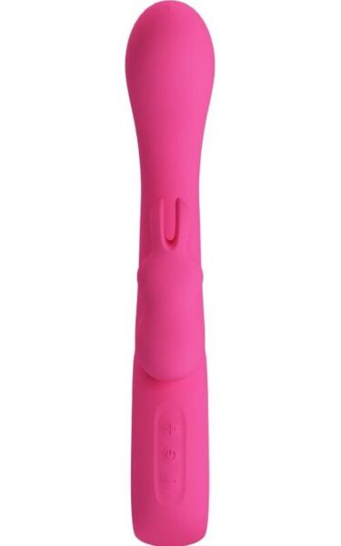 Vibrator rabbit Pretty Love BI-300087 din silicon, cu mâner argintiu