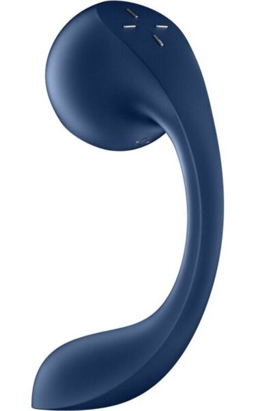 Satisfyer Pro+ Wave 4 Connect App în albastru închis, cu capul de unde de presiune și partea pentru punctul G