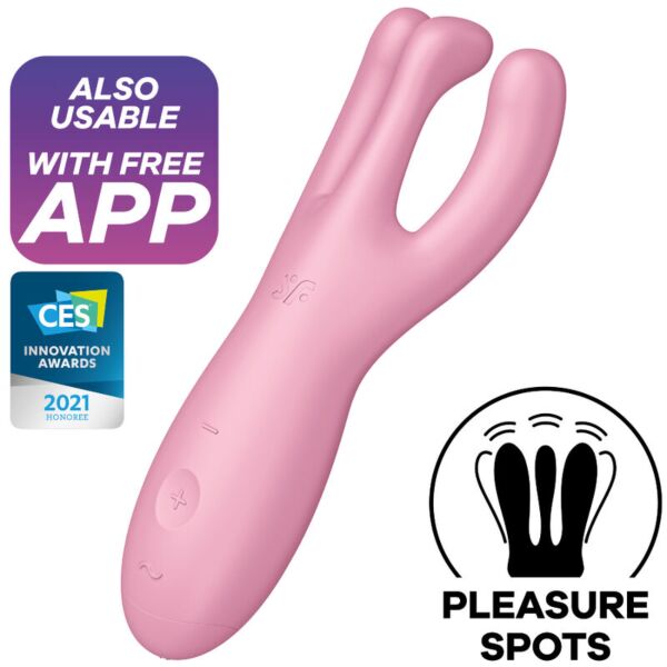 Vibrator Satisfyer Threesome 4 cu cele trei brațe flexibile