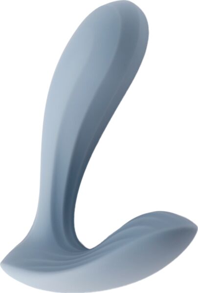 Vibrator SVAKOM Erica în culoarea Dusty Blue, în formă de L