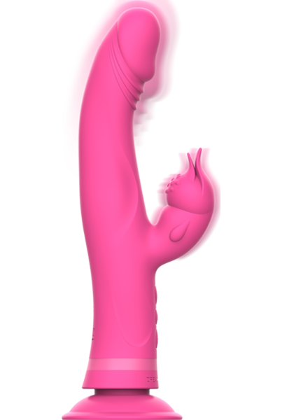 Vibrator rabbit Intense Julio cu brațul pentru clitoris și ventuza de la bază