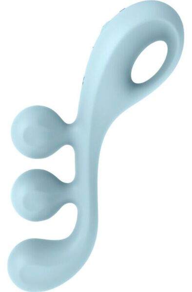 Vibrator Satisfyer Tri Ball 2 albastru, cu cele trei bile și inelul de prindere