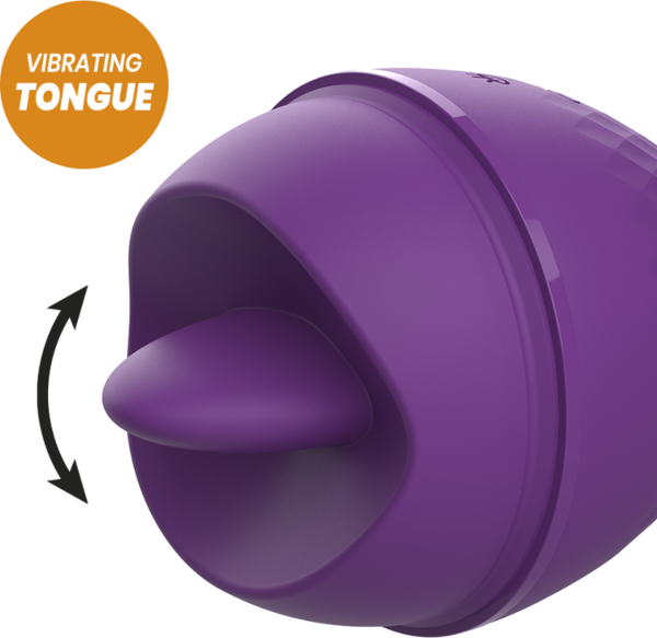 Vibrator clitoridian Rewolution Rewolingo cu vârfurile sale de limbă dinamică și mânerul în buclă
