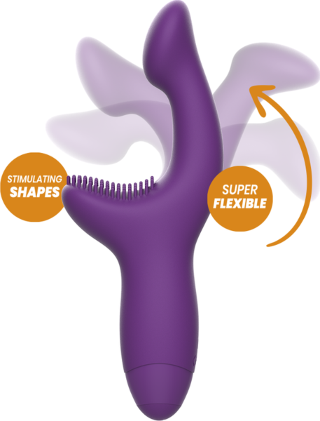 Vibrator cu dublă stimulare Rewolution Rewokiss, cu corpul și brațul pentru clitoris