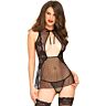Babydoll cu tanga Leg Avenue Sheer and Lace Backless