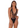 Teddy Lace Deep V cu fundiță