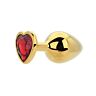 Plug anal Toosh Heart Shaped Gold cu piatră roșie