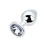 Butt Plug Toosh Metal Medium cu piatră transparentă Plata