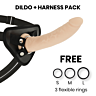 Harness Dildo DELTACLUB 20 cm Natural Silicone
