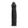 Dildo All Black 26 cm cu textură estriată