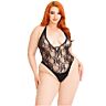 Teddy Leg Avenue Floral Lace Deep-V One Size