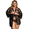 Peignoir Sublime queen plus cu broderie și mânecă clopot