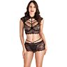Conjunto Lencería S Pleasures Top-Mini Falda Encaje