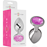 Plug anal din aluminiu INTENSE cu cristal rotund