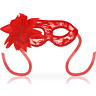 Masca BDSM OHMAMA MASKS cu dantelă și floare roșie