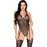 Body Leg Avenue 89360 cu dantelă și ciorapi incorporați