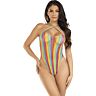 Body halter Leg Avenue cu dungi colorate