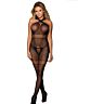 Bodystocking SUBBLIME cu tiranțe cruxate și design hueco