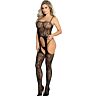 Bodystocking SUBBLIME crotchless cu bretele subțiri