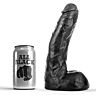 Dildo All Black 22 cm - Suprapuneri fine și flexibilitate