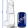 Dildo X RAY Clear 20 cm - Realist și transparent