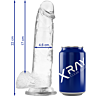 Dildo X RAY Clear 22 cm cu bază de ventuză