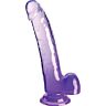 Dildo King Cock Clear 20.3 cm cu testicule și bază de ventuză
