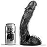 Dildo ALL BLACK 23 cm cu vârf special pentru punctul G