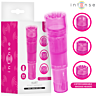 Vibrator mini INTENSE FUN TOYS KURT roz cu 4 capete interschimbabile