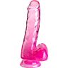Dildo King Cock Clear 13.5 cm cu testicule
