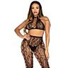 Top și ciorapi LEG AVENUE cu efect de leopard