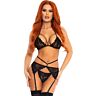 Set Lingerie Leg Avenue Trei Piese cu Dantelă