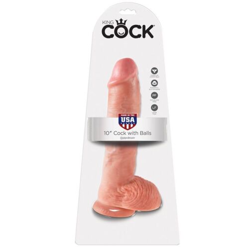 Dildo King Cock 10 cu testicule și tact realist