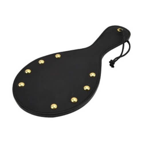 Vârf de bici Bound Nubuck Leather Paddle cu detalii din alamă