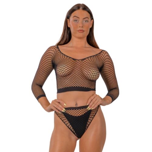 Set Lenjerie Lace by LJ Crop Top și Chiloți