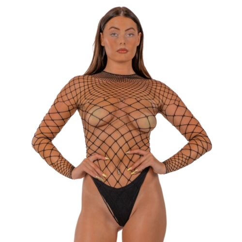 Body Lingerie Lace cu Mâneci Lungi și Fundă Olandeză