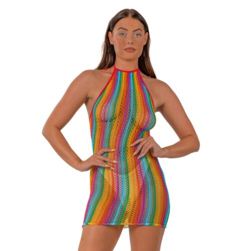 Rochie sexy Lace Rainbow Halter Neck