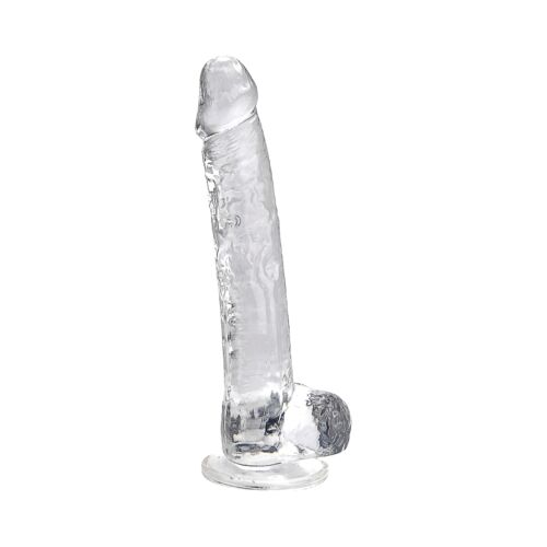 Dildo Loving Joy 11 Inch cu Bile Transparent