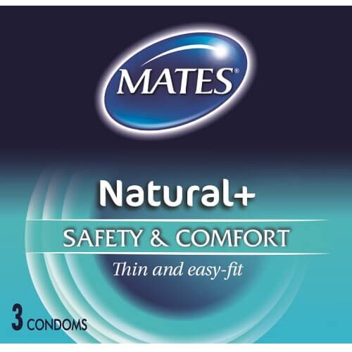 Prezervative Mates Natural 3 Pack | Textură netedă