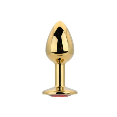 Butt Plug Toosh Metal Small Stone cu bază decorată Rojo