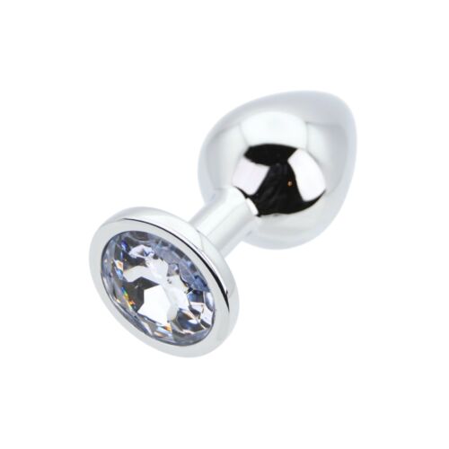 Butt Plug Toosh Metal Medium cu piatră transparentă Plata